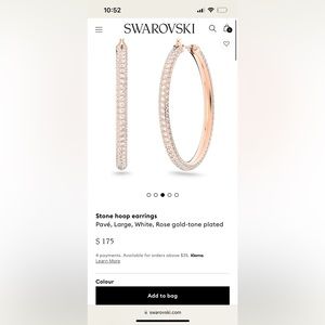 Swarovski rose gold pave hoop earrings
